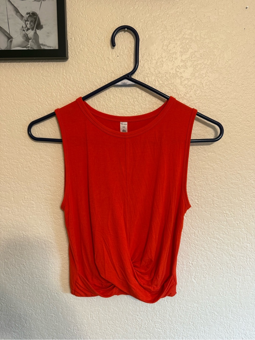 ALO Yoga Red Twist-Hem Tank Top